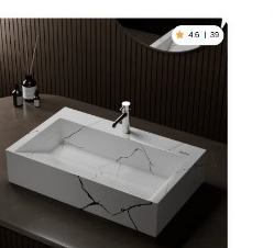 Marble-Look Table Top Basin